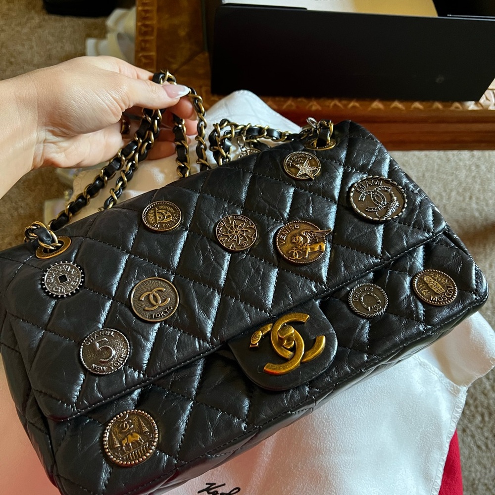 CHANEL Paris-Dubai Medium Medals Flap Bag Aged Calfskin Quilted